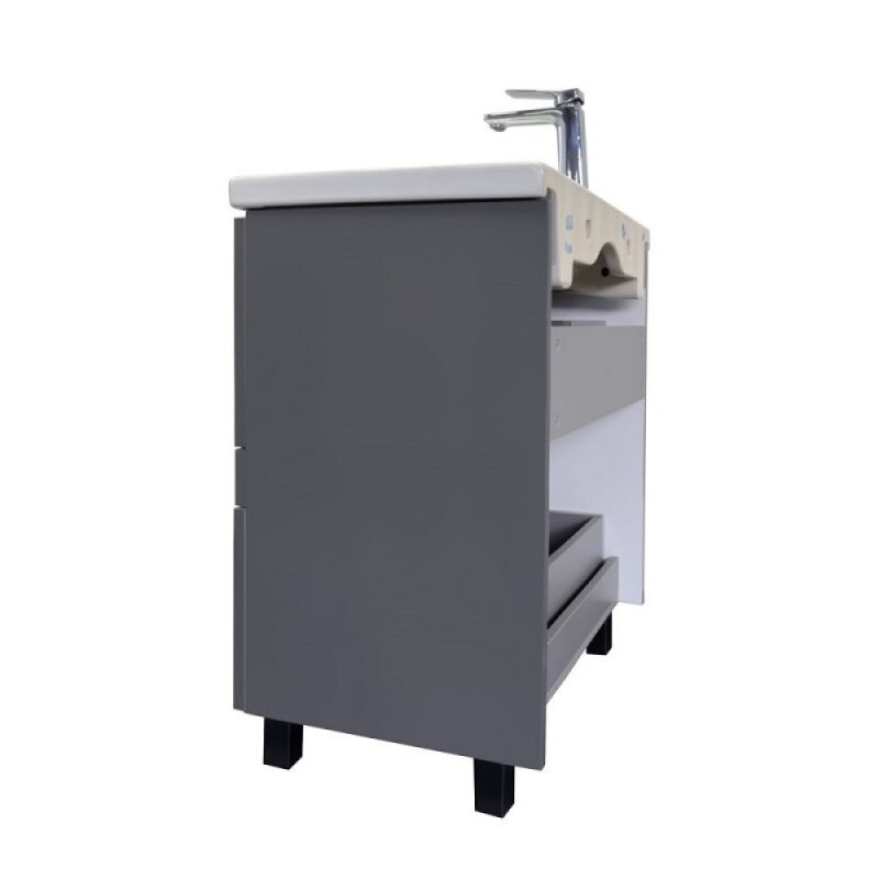 Тумба с раковиной Comfortу Лима 00-00019179, 70 см, напольная, цвет антрацит