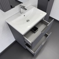 Тумба с раковиной Comfortу Лима 00-00019179, 70 см, напольная, цвет антрацит