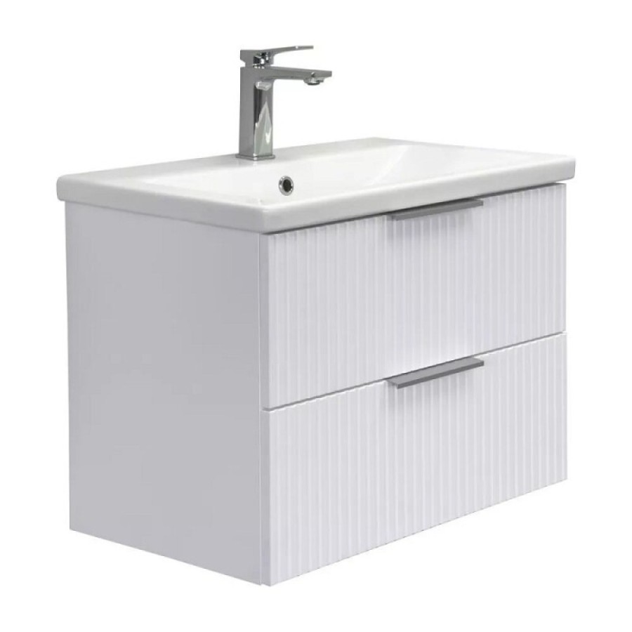 Тумба с раковиной Comfortу Лима 00-00019188, 70 см, подвесная, цвет белый матовый