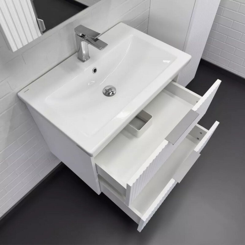 Тумба с раковиной Comfortу Лима 00-00019188, 70 см, подвесная, цвет белый матовый