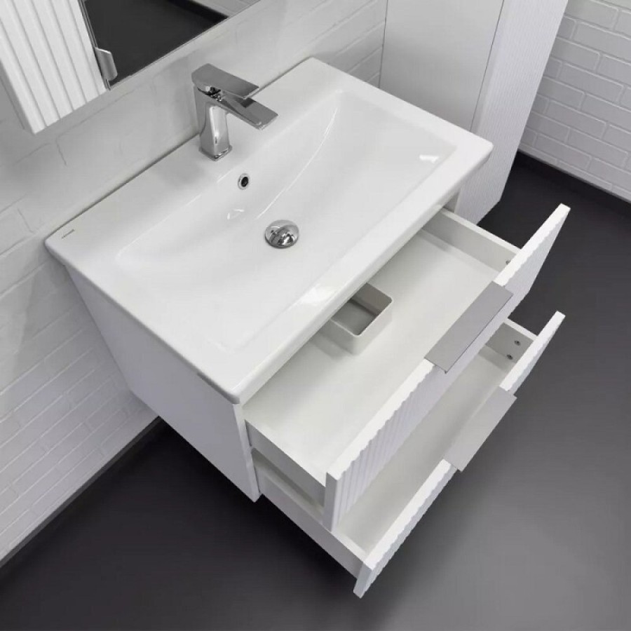 Тумба с раковиной Comfortу Лима 00-00019188, 70 см, подвесная, цвет белый матовый