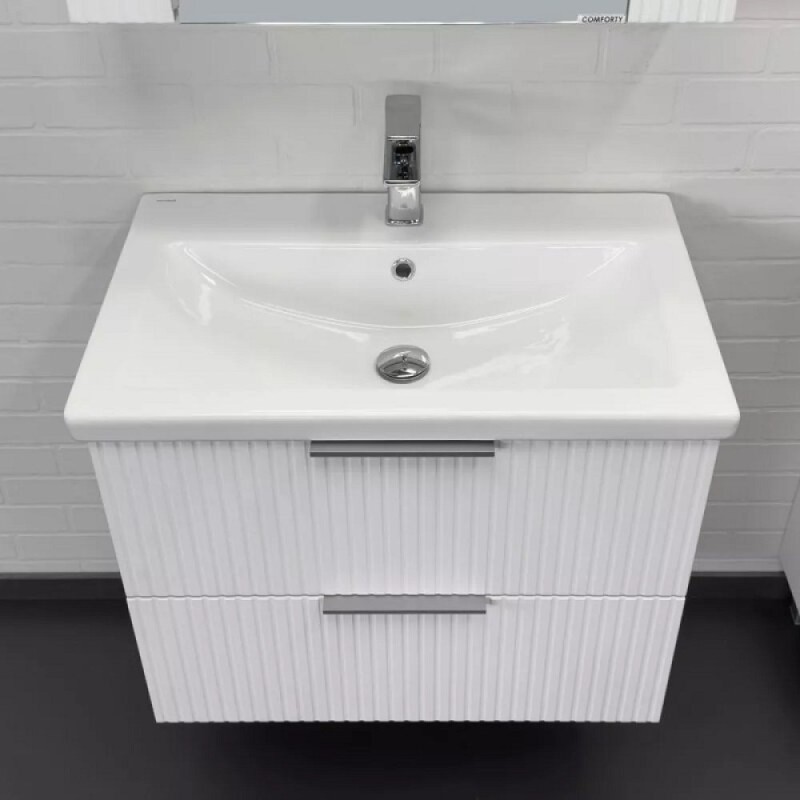 Тумба с раковиной Comfortу Лима 00-00019188, 70 см, подвесная, цвет белый матовый
