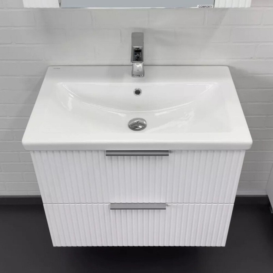 Тумба с раковиной Comfortу Лима 00-00019188, 70 см, подвесная, цвет белый матовый