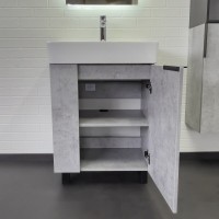 Тумба с раковиной Comfortу Асти 00-00019190CF, напольная, 60 см, цвет бетон светлый