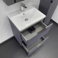 Тумба с раковиной Comfortу Лима 00-00019209, 60 см, напольная, цвет антрацит