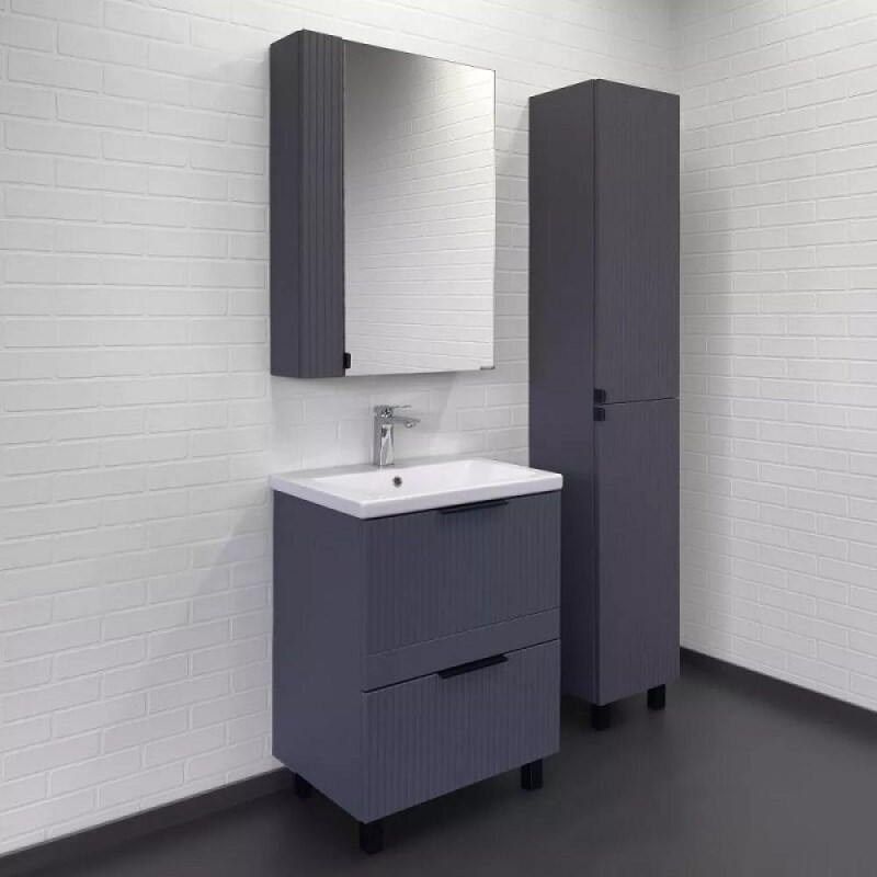 Тумба с раковиной Comfortу Лима 00-00019209, 60 см, напольная, цвет антрацит