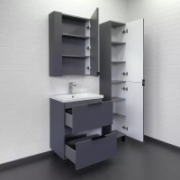 Тумба с раковиной Comfortу Лима 00-00019209, 60 см, напольная, цвет антрацит
