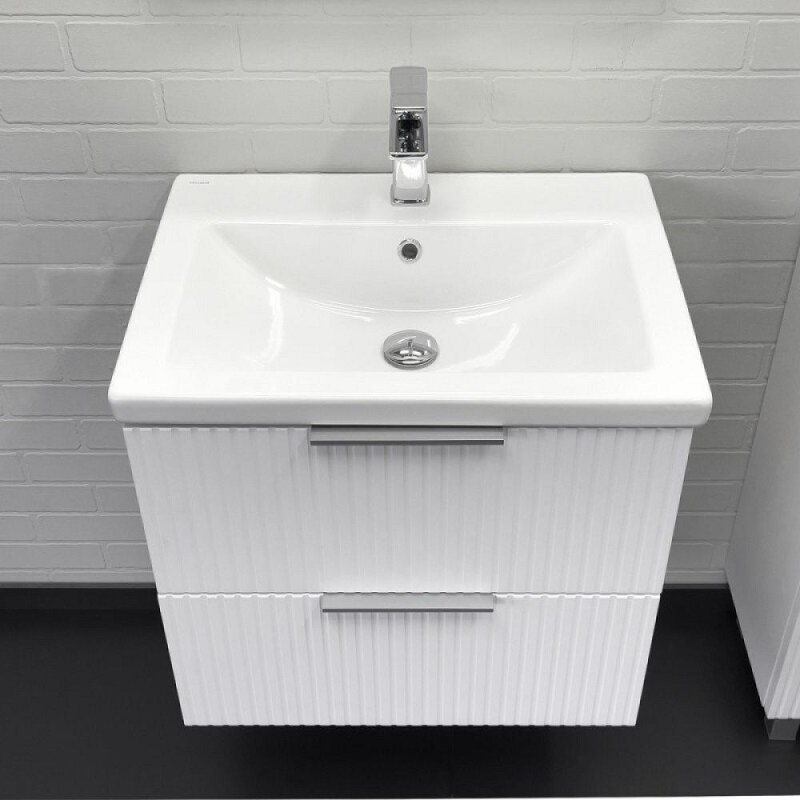 Тумба с раковиной Comfortу Лима 00-00019210, 60 см, подвесная, цвет белый матовый