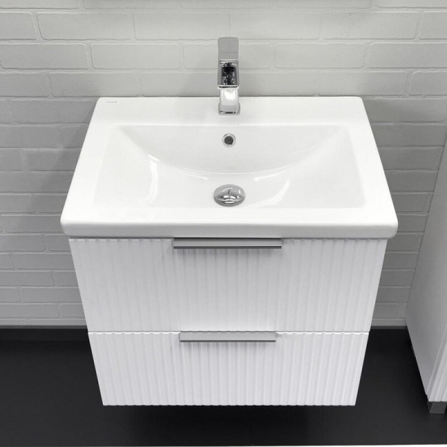 Тумба с раковиной Comfortу Лима 00-00019210, 60 см, подвесная, цвет белый матовый