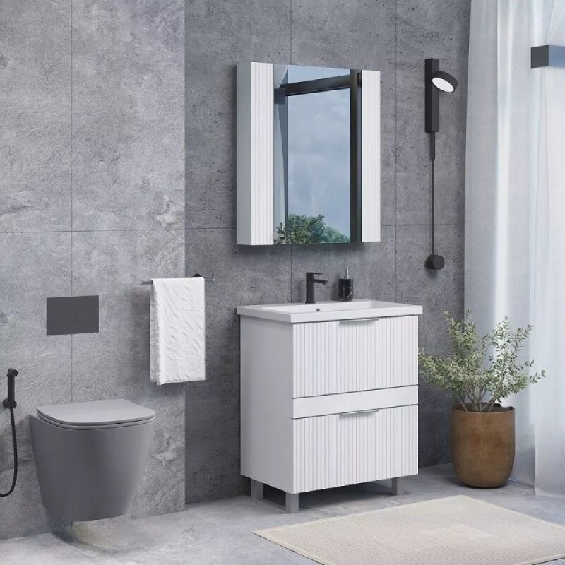 Тумба с раковиной Comfortу Лима 00-00019211, 70 см, цвет белый матовый