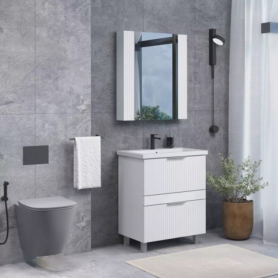 Тумба с раковиной Comfortу Лима 00-00019211, 70 см, цвет белый матовый