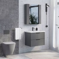 Тумба с раковиной Comfortу Лима 00-00019212, 70 см, подвесная, цвет антрацит
