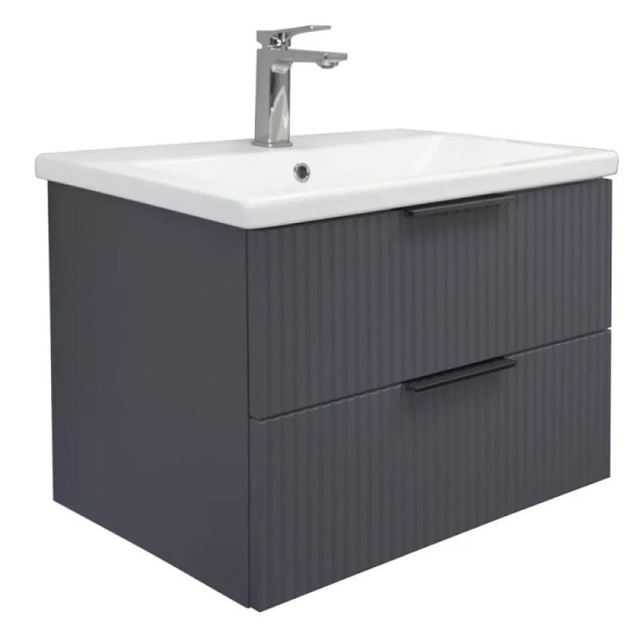 Тумба с раковиной Comfortу Лима 00-00019212, 70 см, подвесная, цвет антрацит