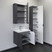 Тумба с раковиной Comfortу Лима 00-00019236, 60 см, подвесная, цвет антрацит