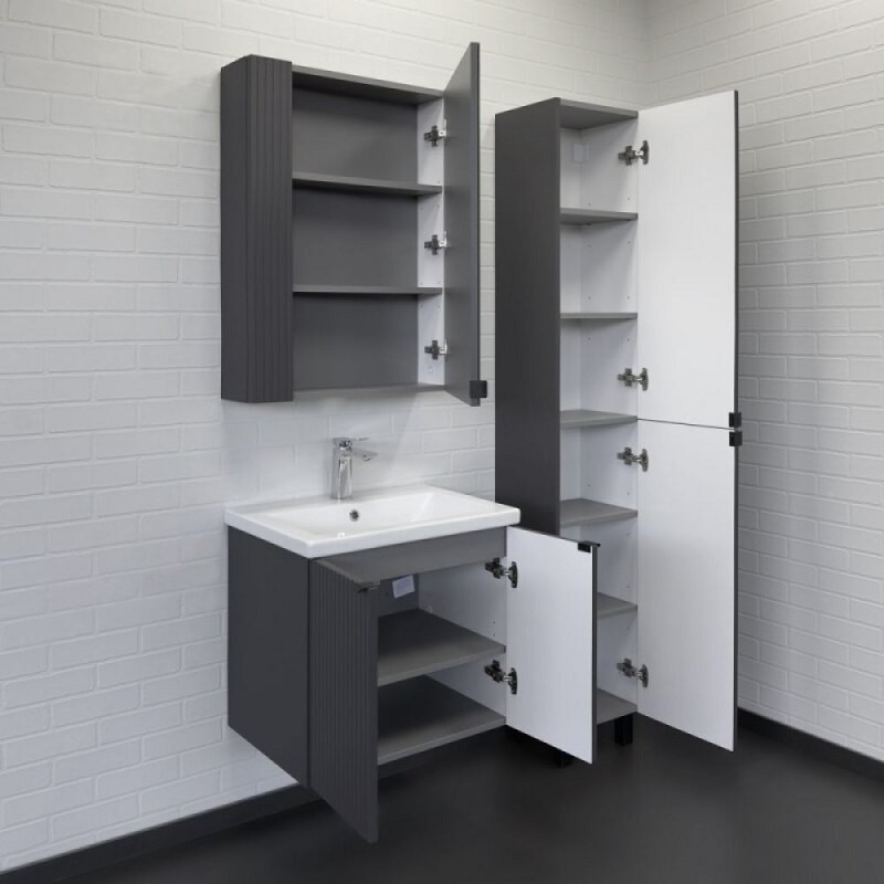 Тумба с раковиной Comfortу Лима 00-00019236, 60 см, подвесная, цвет антрацит