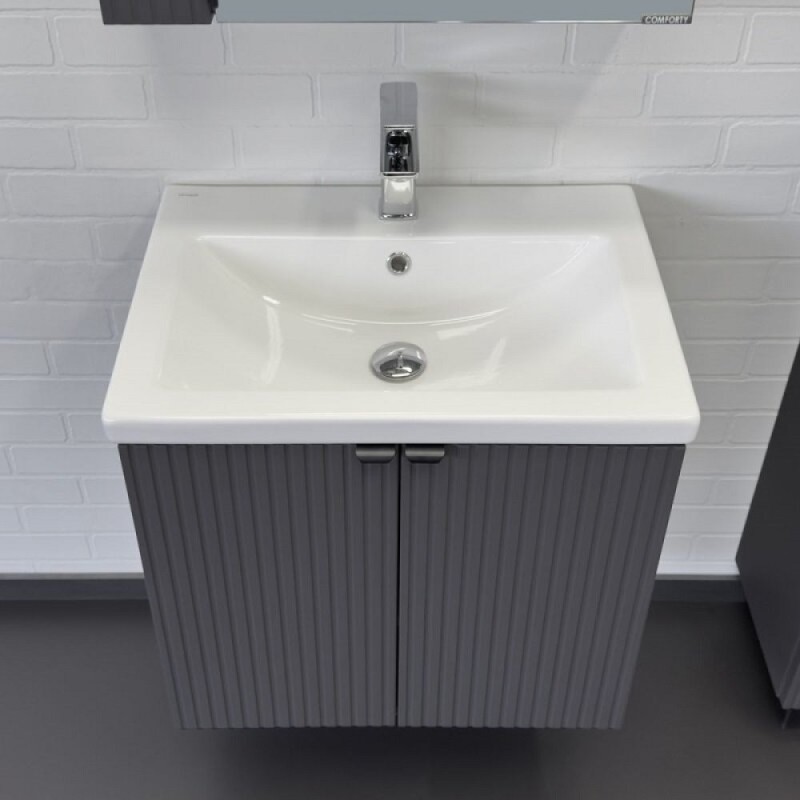 Тумба с раковиной Comfortу Лима 00-00019236, 60 см, подвесная, цвет антрацит