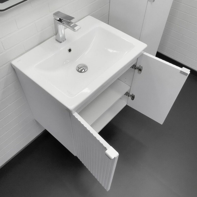 Тумба с раковиной Comfortу Лима 00-00019238, 60 см, подвесная, цвет белый матовый