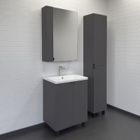 Тумба с раковиной Comfortу Лима 00-00019240, 60 см, напольная, цвет антрацит