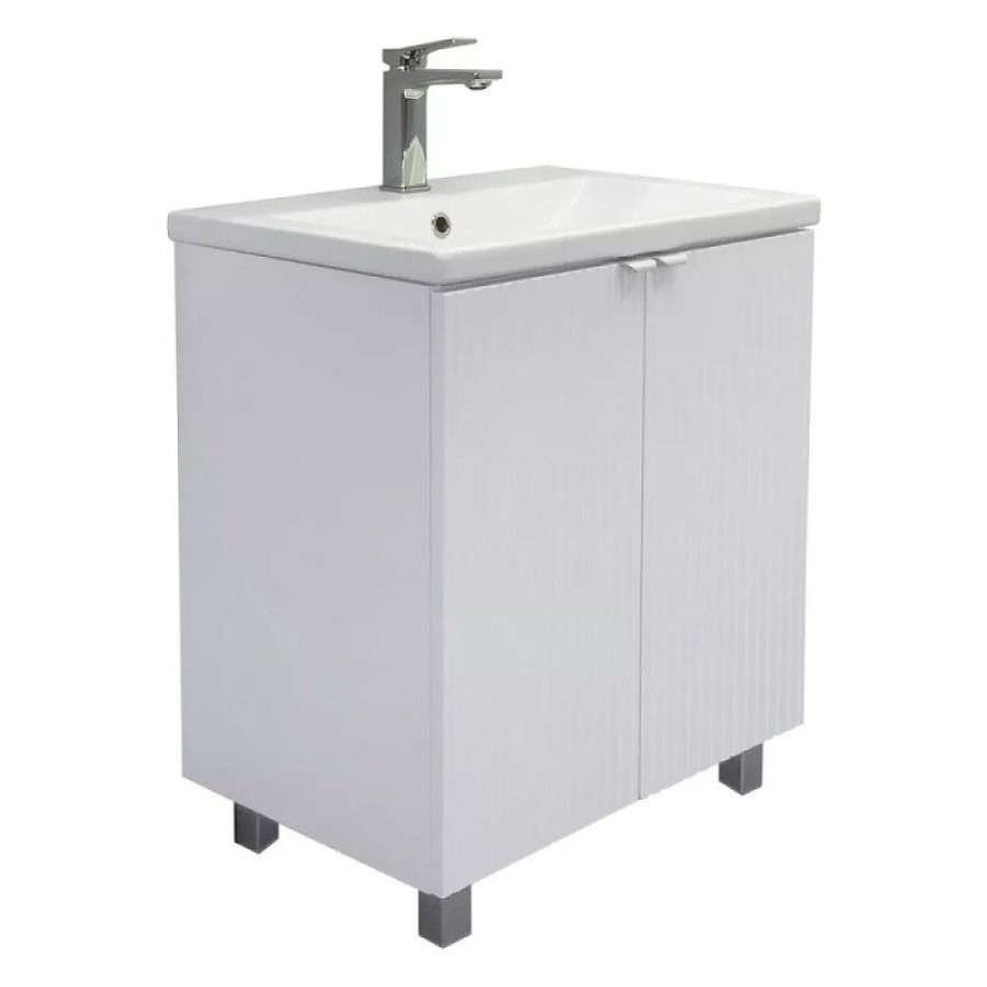 Тумба с раковиной Comfortу Лима 00-00019241, 60 см, напольная, цвет белый матовый