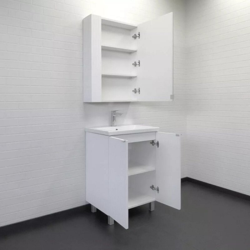 Тумба с раковиной Comfortу Лима 00-00019241, 60 см, напольная, цвет белый матовый