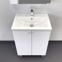 Тумба с раковиной Comfortу Лима 00-00019241, 60 см, напольная, цвет белый матовый