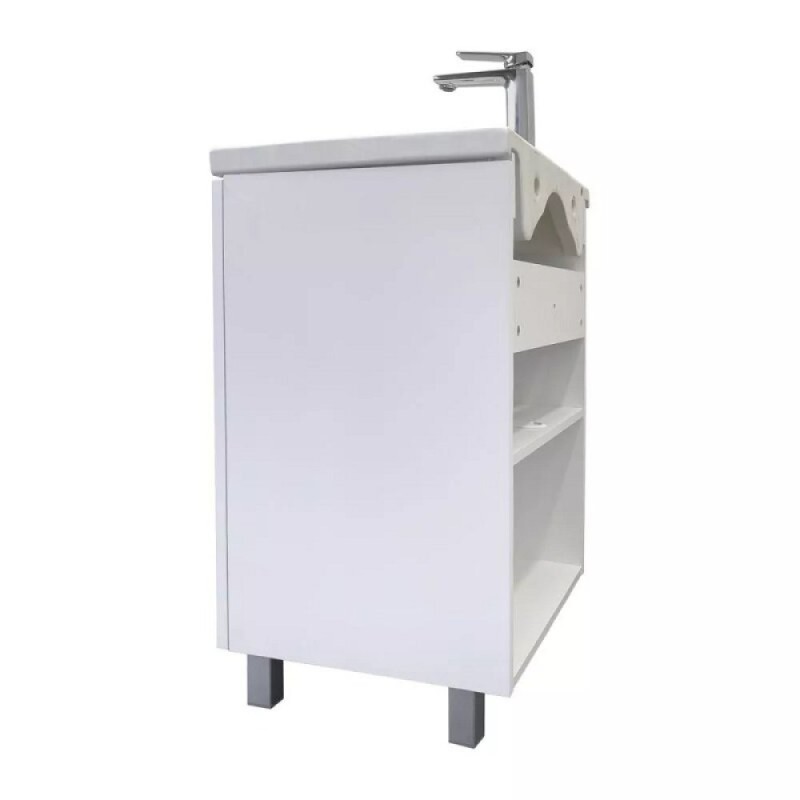 Тумба с раковиной Comfortу Лима 00-00019241, 60 см, напольная, цвет белый матовый