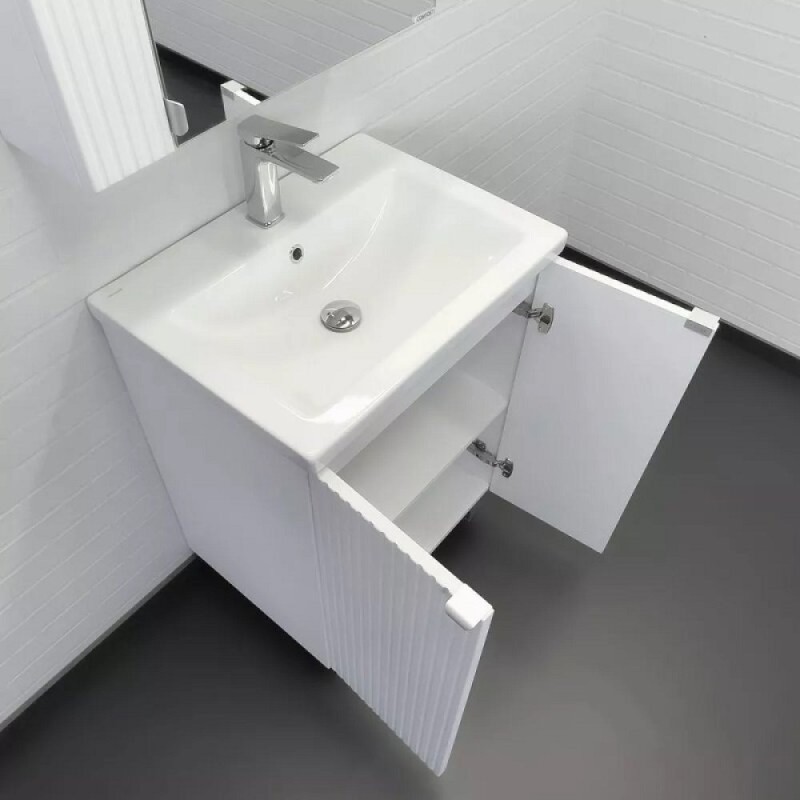 Тумба с раковиной Comfortу Лима 00-00019241, 60 см, напольная, цвет белый матовый