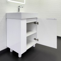 Тумба с раковиной Comfortу Асти 00-00019247CF, напольная, 60 см, цвет белый глянец