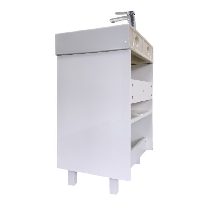 Тумба с раковиной Comfortу Асти 00-00019247CF, напольная, 60 см, цвет белый глянец