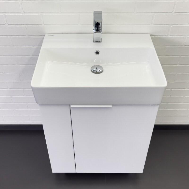 Тумба с раковиной Comfortу Асти 00-00019247CF, напольная, 60 см, цвет белый глянец
