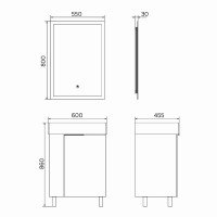 Тумба с раковиной Comfortу Асти 00-00019248CF, подвесная, 60 см, цвет белый глянец
