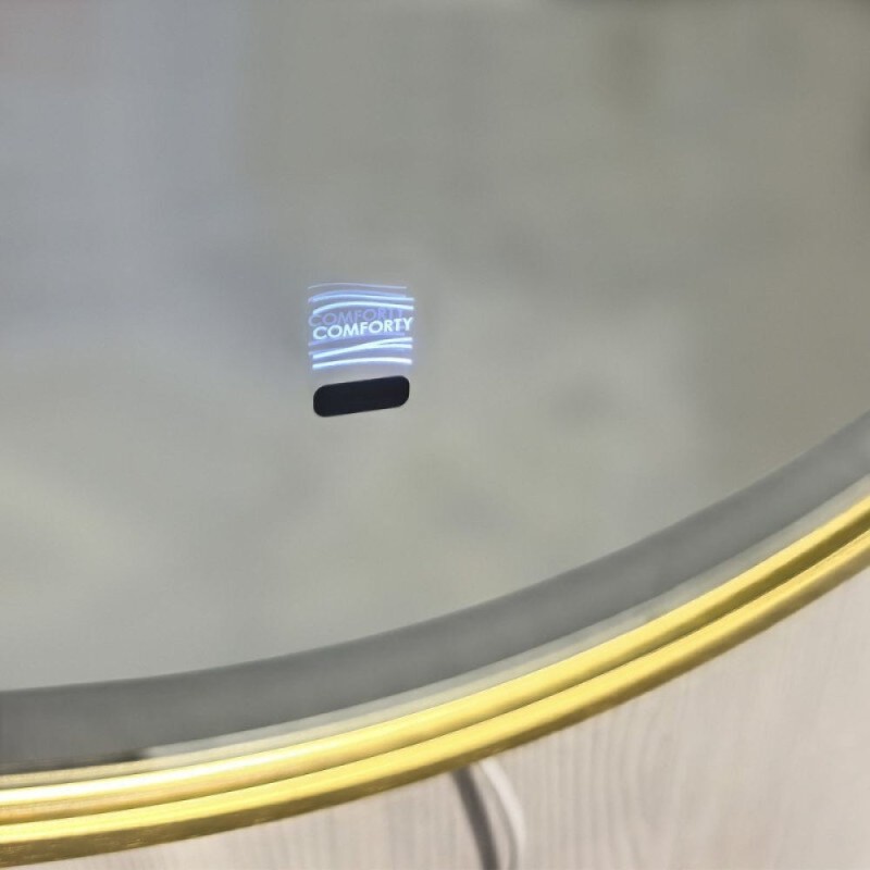 Зеркало Comfortу Лея 00-00019342 (00-00014179CF), 60 см, LED-подсветка, бесконтактный сенсор, антизапотевание, цвет рамы матовое золото