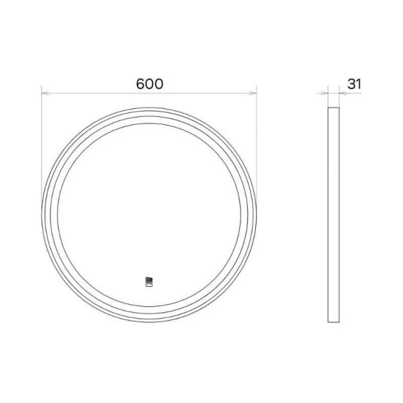 Зеркало Comfortу Лея 00-00019344 (00-00014181CF), 60 см, LED-подсветка, бесконтактный сенсор, антизапотевание, цвет рамы черный матовый