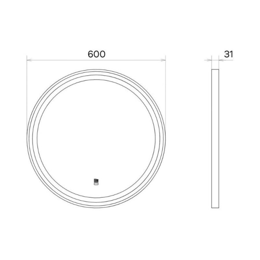 Зеркало Comfortу Лея 00-00019344 (00-00014181CF), 60 см, LED-подсветка, бесконтактный сенсор, антизапотевание, цвет рамы черный матовый