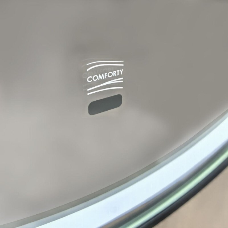 Зеркало Comfortу Лея 00-00019344 (00-00014181CF), 60 см, LED-подсветка, бесконтактный сенсор, антизапотевание, цвет рамы черный матовый