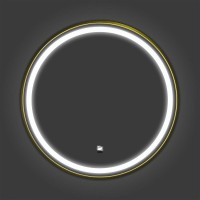 Зеркало Comfortу Лея 00-00019348, 60 см, LED-подсветка, бесконтактный сенсор, алюминиевая рама, цвет золото