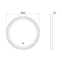 Зеркало Comfortу Лея 00-00019348, 60 см, LED-подсветка, бесконтактный сенсор, алюминиевая рама, цвет золото