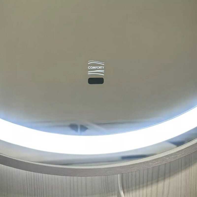 Зеркало Comfortу Лея 00-00019349, 60 см, LED-подсветка, бесконтактный сенсор, алюминиевая рама, цвет серебро