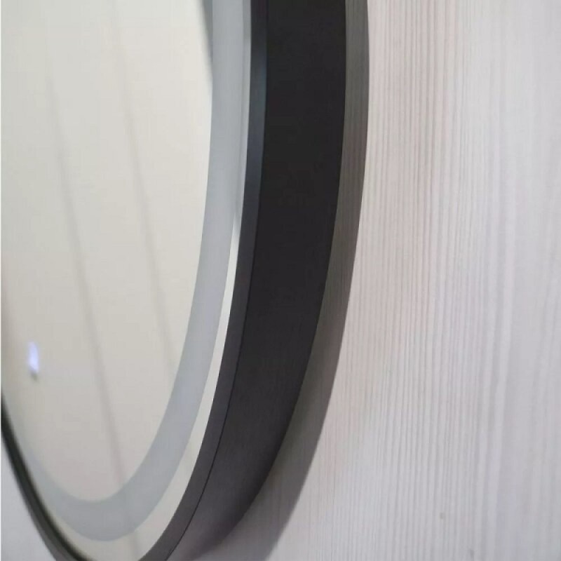 Зеркало Comfortу Лея 00-00019350, 60 см, LED-подсветка, бесконтактный сенсор, алюминиевая рама, цвет черный