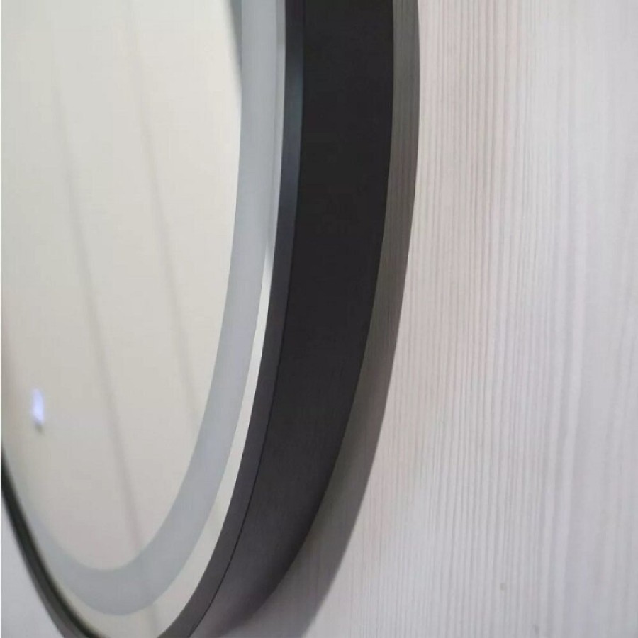 Зеркало Comfortу Лея 00-00019350, 60 см, LED-подсветка, бесконтактный сенсор, алюминиевая рама, цвет черный