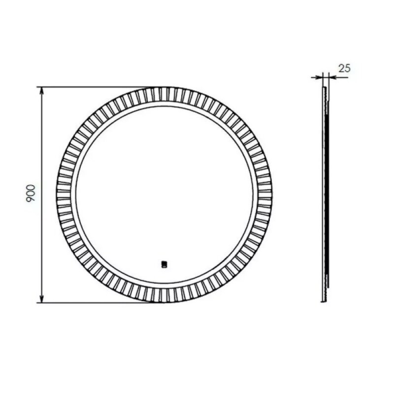 Зеркало Comfortу Мадрид 00-00019374 (00-00014191CF), 90 см, LED-подсветка, бесконтактный сенсор, антизапотевание, цвет рамы белый матовый