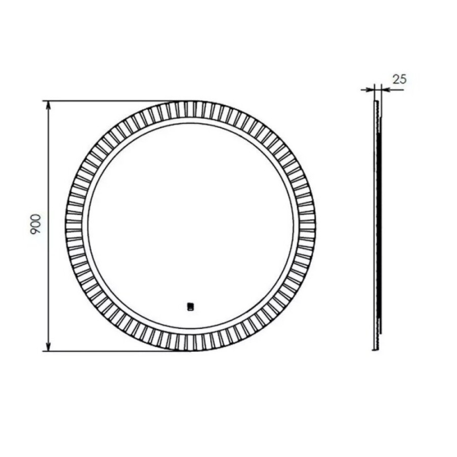 Зеркало Comfortу Мадрид 00-00019374 (00-00014191CF), 90 см, LED-подсветка, бесконтактный сенсор, антизапотевание, цвет рамы белый матовый