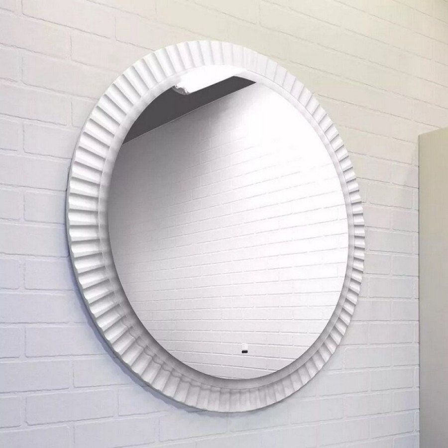 Зеркало Comfortу Мадрид 00-00019374 (00-00014191CF), 90 см, LED-подсветка, бесконтактный сенсор, антизапотевание, цвет рамы белый матовый