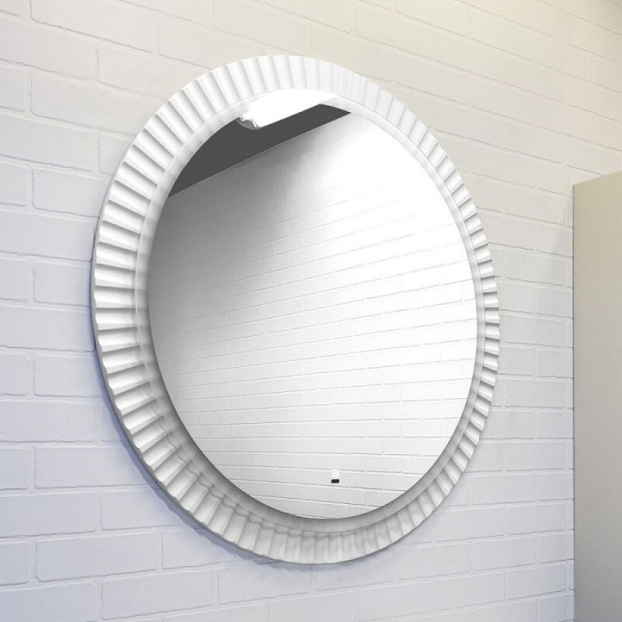 Зеркало Comforty Мадрид 00-00019375, 70 см, LED-подсветка, бесконтактный сенсор, подогрев, цвет белый матовый