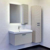 Тумба с раковиной Comfortу Касабланка 00-00019529, подвесная, 80 см, цвет серый шёлк