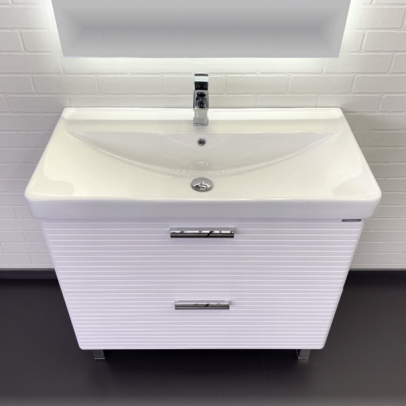 Тумба с раковиной Comfortу Танжер 00-00019535CF, напольная, 90 см, цвет белый матовый