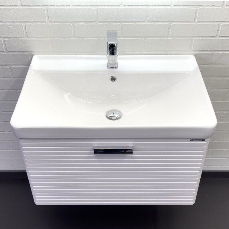 Тумба с раковиной Comfortу Танжер 00-00019565CF, подвесная, 70 см, цвет белый матовый