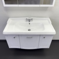 Тумба с раковиной Comfortу Палини 00-00019754 (00-00019754CF), 100 см, подвесная, белый глянец, раковина Comforty 3310 белая