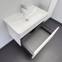 Тумба Comforty Мадрид, 00-00019943, 80 см, с раковиной Comforty CF19595BX-80, белая матовая