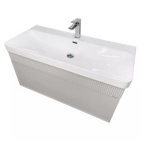 Тумба с раковиной Comfortу Мадрид 00-00020148, 100 см, подвесная, цвет серый шёлк